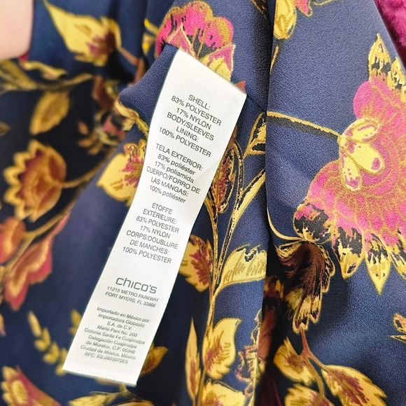 Chico’s Velvet Blazer Size M Wine Plum Burgundy Floral Lining Holiday Party - Picture 12 of 16